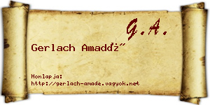 Gerlach Amadé névjegykártya